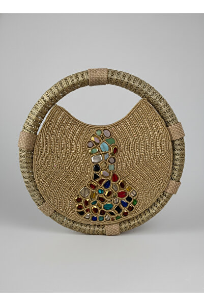 AYSHAN Round Gold Handmade Women's Bag