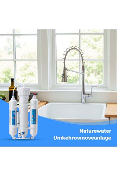 Naturewater 3 Stage Water Filter, Reverse Osmosis 190l/day 50GPD, Water Treatment System