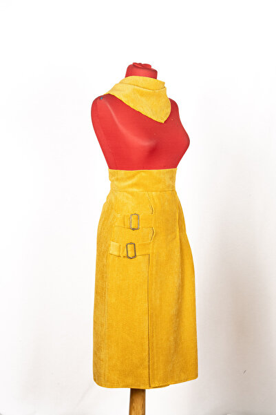 Sihirli Düğmeler Velvet Skirt