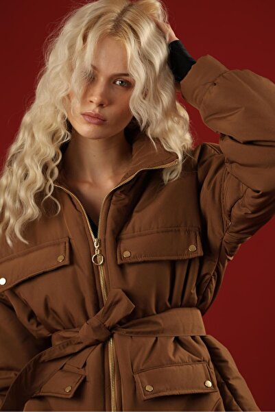 msendam Kadın Kuşaklı Şişme Mont