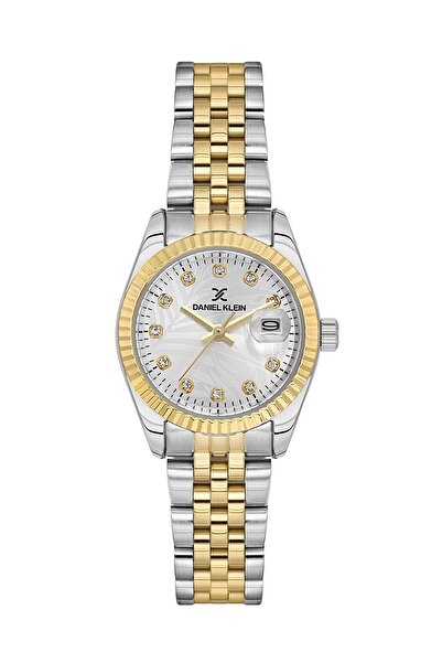 Daniel Klein Gold Silver Color 28 mm Women's Wristwatch and Bracelet