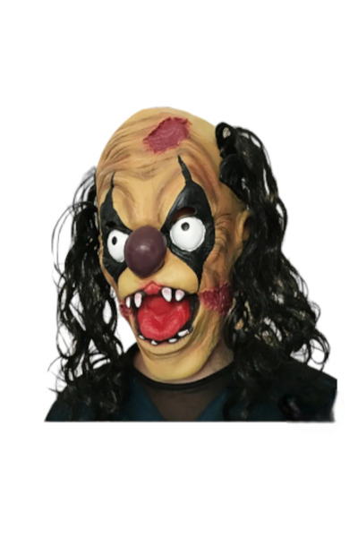 ELMHURST Mască de latex amuzantă, înfricoșătoare, cu tematică de clovn Joker, pentru petreceri, Halloween, bal mascat - mărime universală