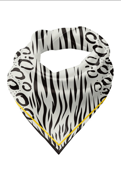 pistore Black Jaguar Patterned Bandana Scarf