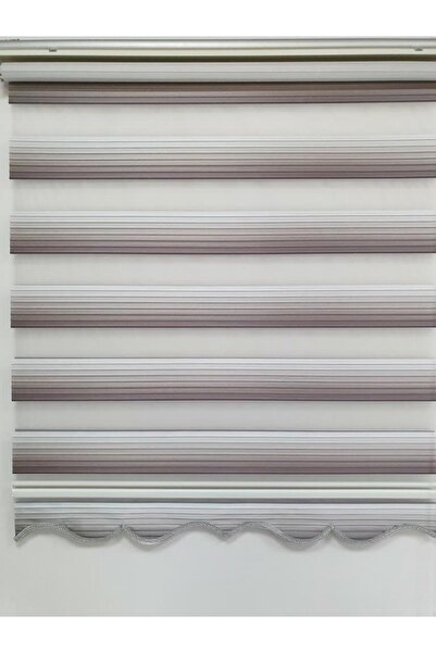 DecorTül Gri Geçişli Zebra Stor