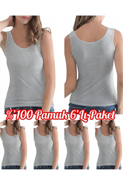 Özten 6-Pack Economical Pack 100% Cotton Ribbed Wide Strap Women's Tank Top Ozt6511