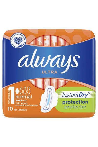 Always Absorbante igienice Ultra Normal, mărimea 1, 10 bucăți,