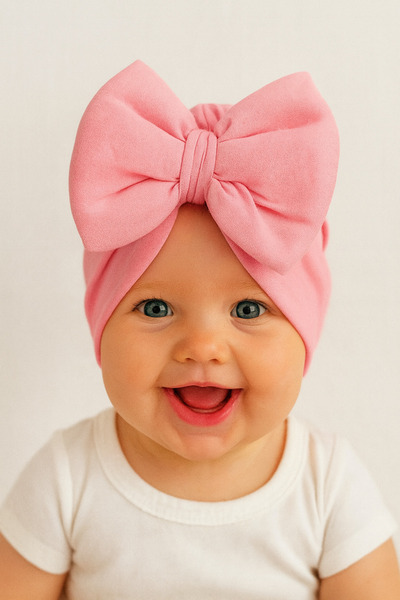 Bilge Trend Double Layer Anti-Slip Baby Girl Bonnet with Bow (Suitable for 6-...
