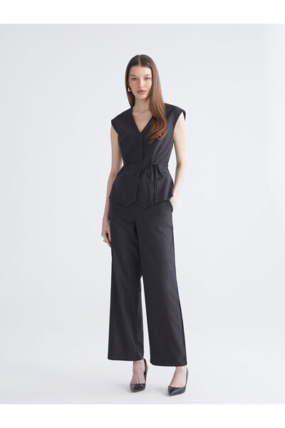 LC Waikiki Дамски панталон на райе с ластик на талията