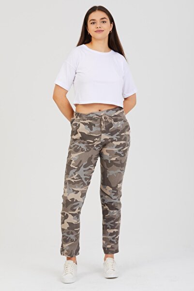della moor Women's Mink Italian Camouflage Pattern Lycra Pants