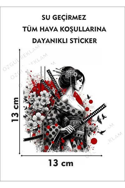 ÖZGÜL REKLAM Japon Kadın Sticker / Anime Kız Sticker / Araç Sticker / Motor Sticker / Laptop Sticker