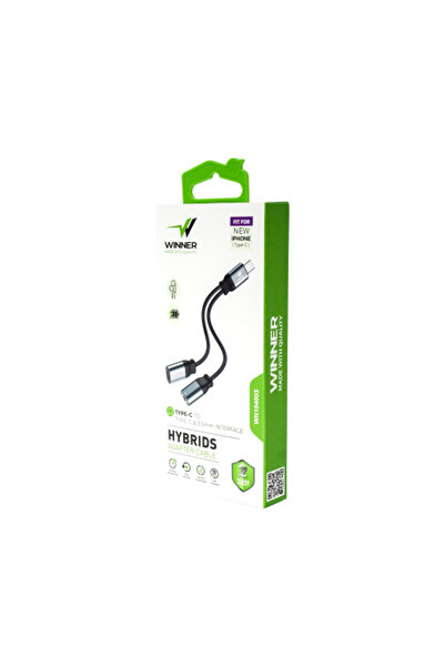 WINNER محول صوت من Type-C إلى Type-C + AUX 3.5 مم