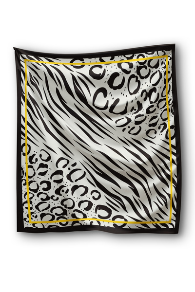 pistore Black Jaguar Patterned Bandana Scarf