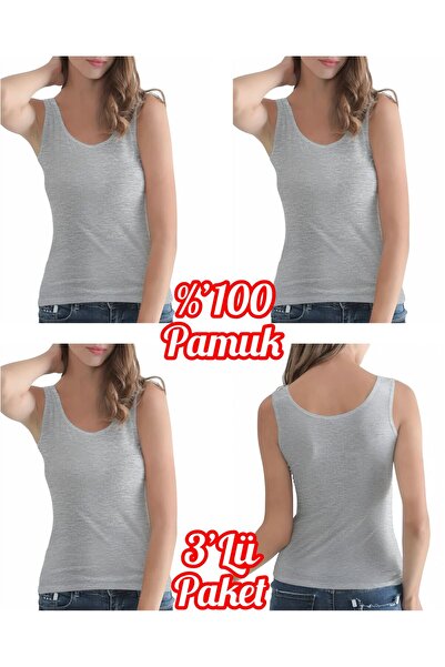 Özten 3-Pack 100% Cotton Ribbed Wide Strap Women's Tank Top Ozt3511