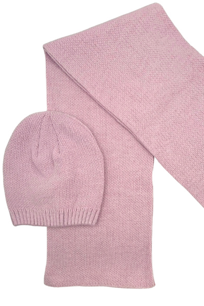 Sofist İstanbul Lilac Knitted Women's Scarf & Beanie Set Solid Color Long Soft Scarf and Beanie Set