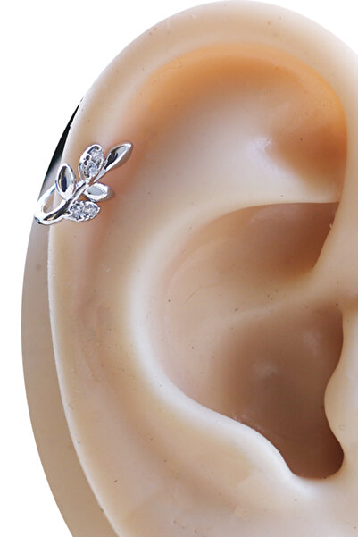 Cadının Dükkanı Yaprak Figürlü Sıkıştırma (Clip) Helix Piercing | Deliksiz Kı...