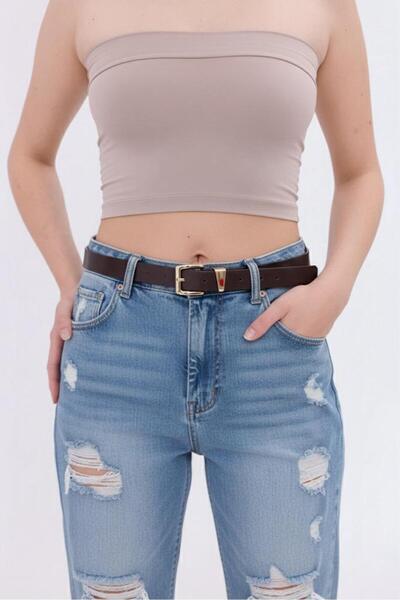 Mynoa Brown/Gold Buckle Women's Belt, Jacket Belt, Trouser Belt,