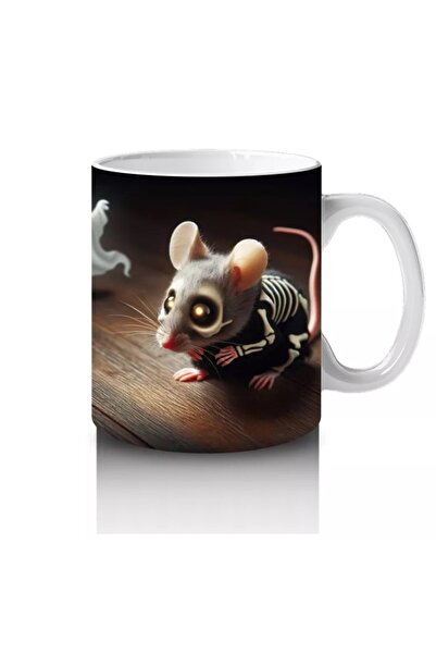 Luluyen Halloween with Skull Candlesticks and Gothic Candle Lights Printed Mug Cups