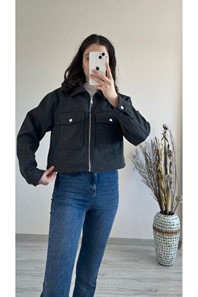 Aspendia سترة نسائية مبطنة بسحاب وجيوب مزدوجة وتفاصيل مطرزة