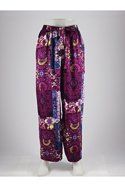 Opal Wear Etnik Desenli Dokuma Viskon Battal Pantolon Etek