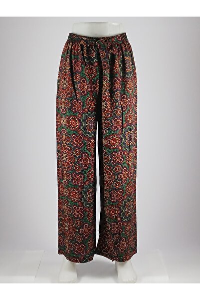 Opal Wear Etnik Desenli Dokuma Viskon Battal Pantolon Etek