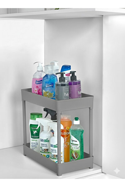 ASlife Home İki Katlı Dikdörtgen Dolap içi Düzenleyici Eyve Altı Düzenleyici Raf