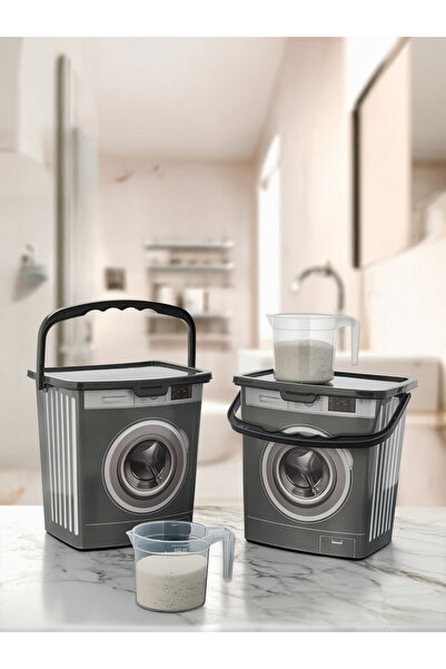 ASlife Home 2'li Ölçek Kap Hediyeli Deterjan Saklama Kutusu 5 Litre