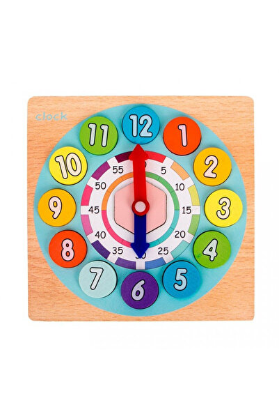 sallma Montessori 2-in-1 Wooden Game: Clock and Math Game