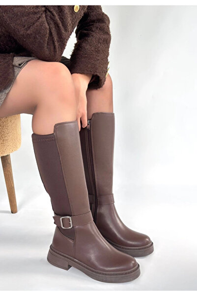 ZENGEZUR MALL Lvsqvr Zinda Brown Leather Boots (231040) (Size: 36)