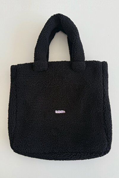 SheShe حقيبة فرو سوداء مزدوجة الجوانب من ريلاكس