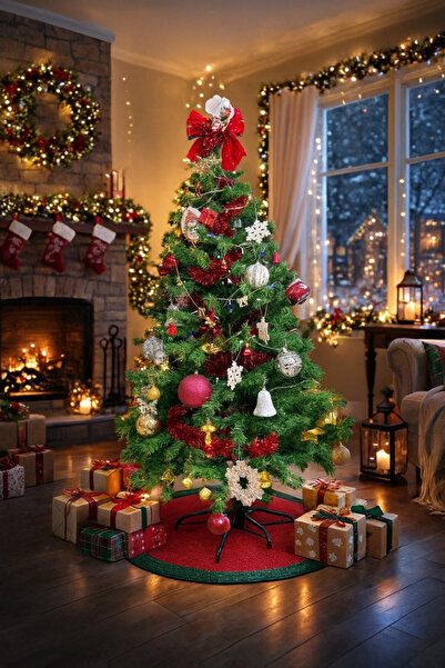 Hediyeninellitonu yılbaşı ağacı örtüsü yılbaşı süsü yılbaşı ağacı süsü(Ağaç süsleri dahil değildir)