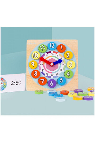 sallma Montessori 2-in-1 Wooden Game: Clock and Math Game