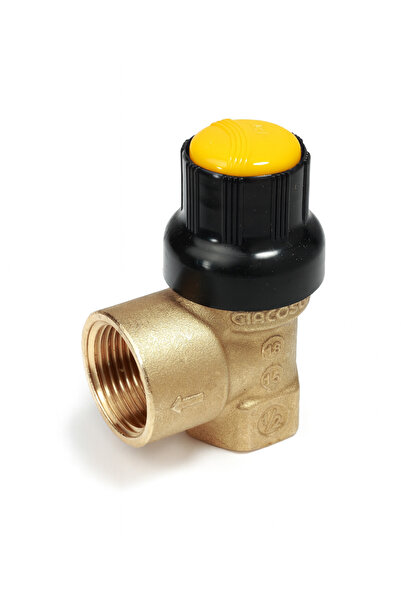 GIACOMINI solar safety valve R140CY009, 6 bar, internal thread 1/2” x 3/4”, for