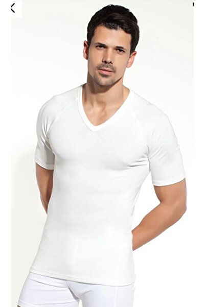 Çift Kaplan Ανδρικό θερμικό εσώρουχο με μισό μανίκι από ύφασμα Viloft με λαιμόκοψη σε σχήμα V