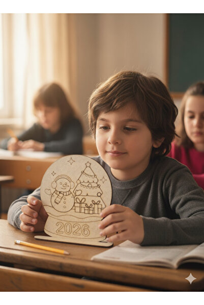 10 adet Kar küresi Ahşap boyama etkinliği