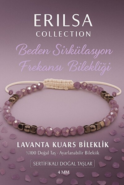 Erilsa سوار معتمد لتردد الدورة الدموية - حجر طبيعي من الكوارتز اللافندر تيراه...