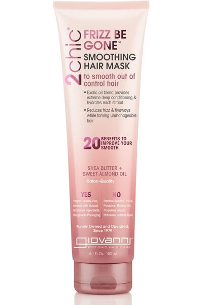 Giovanni Frizz Be Gone Hair Mask, Shea Butter & Sweet Almond Oil, Color-Safe, Vegan, 150 ml