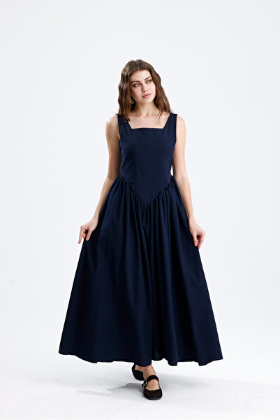 markazzi Women's Navy Blue Gilet Dress