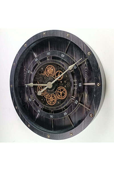 YASAR CONCEPT Horlogne Metal Çarklı Duvar Saati 80 Cm