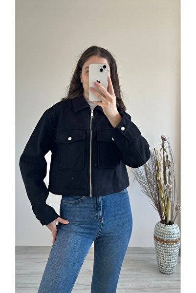 Aspendia سترة نسائية مبطنة بسحاب وجيوب مزدوجة وتفاصيل مطرزة