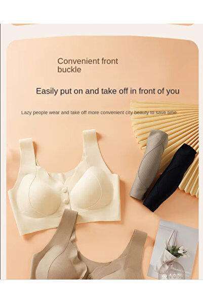 pae Bra with Front Snap Fasteners, Thick Straps, Stitch-Free Non-Marking, Comfortable, Everyday, Modern Ghost Laser Bra