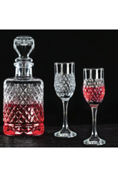 TURİN ART set - Decanter 1.2 L with 6 Stem Glasses 200 ml (DS0400GCL)