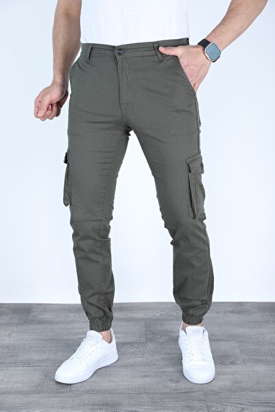 sports here Λινό Cargo Εποχιακό Παντελόνι με Ελαστική Τσέπη