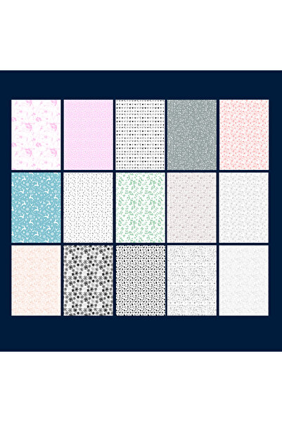 TELLGRAF Desen Temalı Yapışkanlı Scrap Book Kağıt Seti (A6 - 15x10 cm 15 Adet)