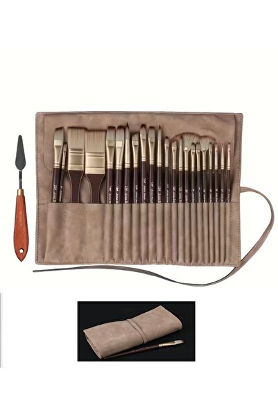 Vox Art 24'lü Artist Fırça Seti (Sentetik Kıl) + Taşıma Çantası ve Spatula ile