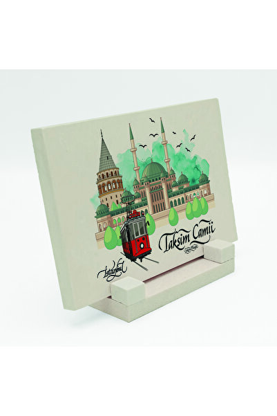 Sadrazam مسجد تاكسيم مطبوع حجر طبيعي سطح المكتب 10سم × 15سم |   5 جي-تي سي 3