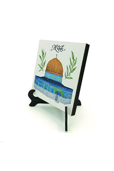 Sadrazam منحوتة خشبية من MDF مقاس 10سم × 10سم مع صورة لـ القدس والمسجد الأقصى...