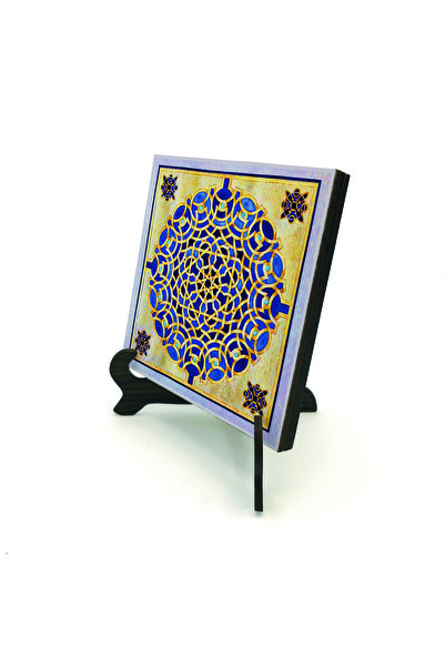 Sadrazam نمط هندسي مطبوع حامل خشبي من الخشب المضغوط مقاس 10سم × 10سم |   كي د...