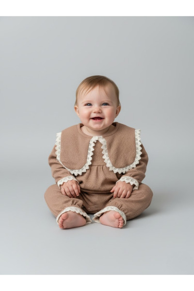 HLS KIDS Kız Bebek Tulum - Zarif Dantel ve Fırfır Detaylı Tasarım