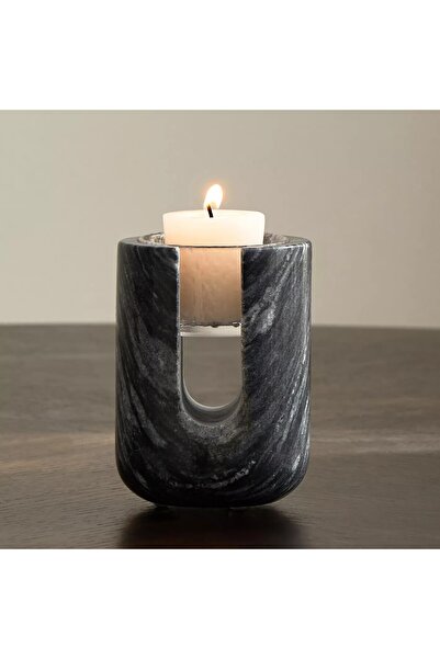 HOME AURAA حامل تي لايت صغير من الرخام