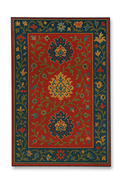 Rugs Modern Halı MOSSO Μπλε Μωβ Αποχρώσεις Εθνικά Λουλούδια με Σχέδιο Υφαντή ...